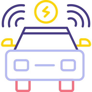 Araba şarj simge vektör çizim