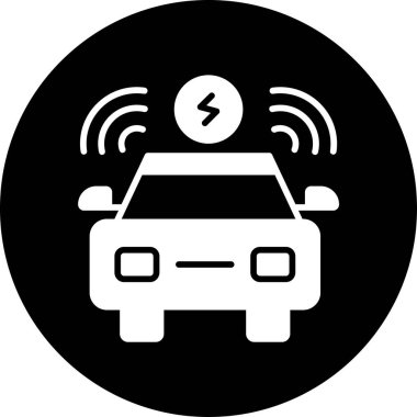 araba şarj simgesi, vektör illüstrasyonu