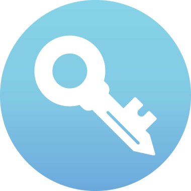 Beyaz arkaplanda izole edilmiş düz biçimli anahtar simgesi. vektör illüstrasyonu