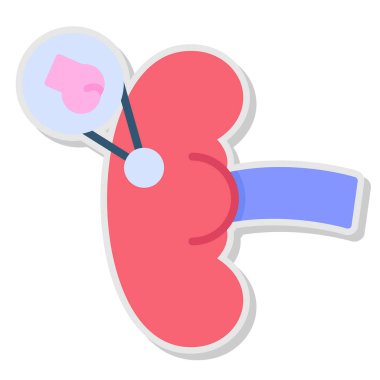 Böbrek taşıyıcı ikonu. karikatür vektör logosu beyaz arka plan böbreğinde izole edildi.