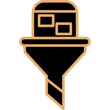 İnşaat küreği ikonu. Web için çimento vektör simgelerinin özet çizimi