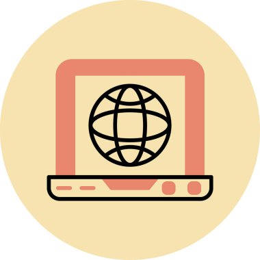 - İnternet. Web simgesi basit illüstrasyon