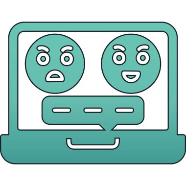 Bir robotun şirin çizgi film ikonunun vektör çizimi