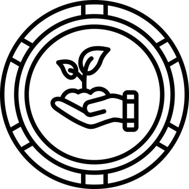 Bir bitki simgesinin vektör illüstrasyonu