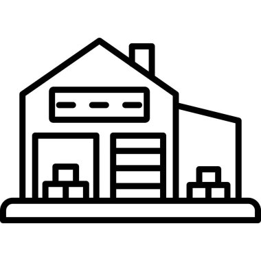 garaj vektörü ince çizgi simgesi