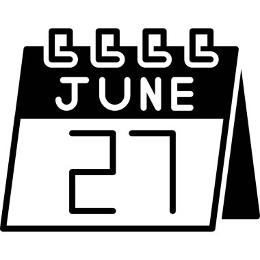 Haziran 2 glyph simge tasarım vektör çizimi