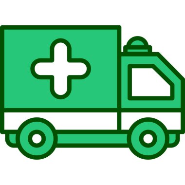 ambulans web simgesi, vektör illüstrasyonu