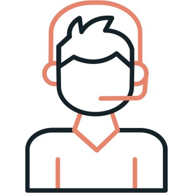 Kulaklıklı adam, illüstrasyon, beyaz arka planda vektör.