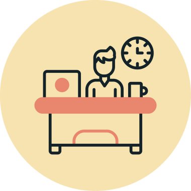 Hastane yatağında saat simgesi vektör illüstrasyon tasarımı