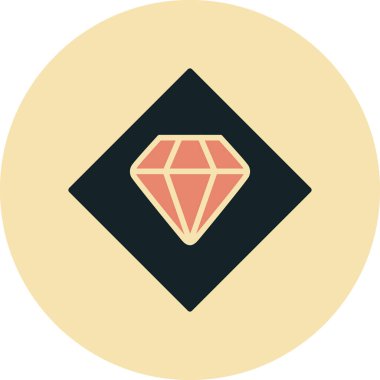 Elmas. Web simgesi basit illüstrasyon