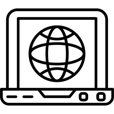 Dünya simgesine sahip dizüstü bilgisayar, özet biçimi
