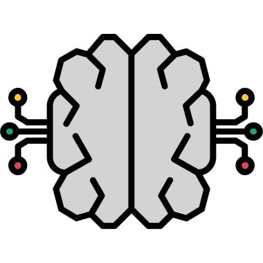 Beyin simgesi, vektör illüstrasyonu
