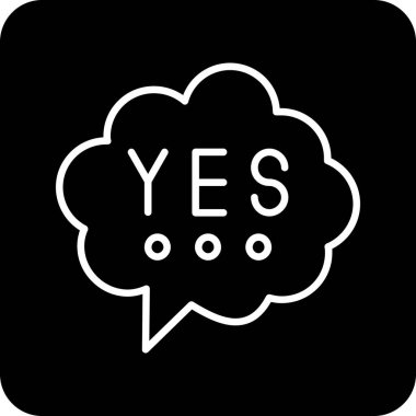 evet moda tarzında izole edilmiş arkaplan simgesi