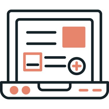 çevrimiçi dizüstü bilgisayar vektörü simgesi