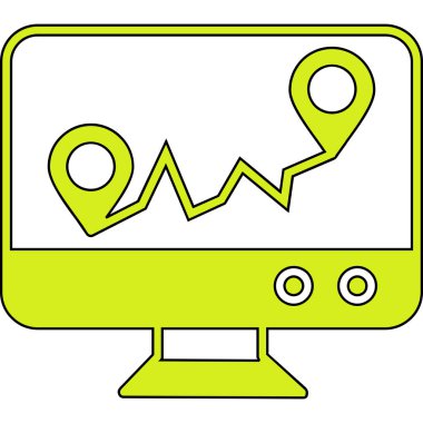 Bir harita simgesinin vektör illüstrasyonu