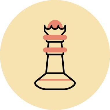 Satranç taşı düz simgesi, vektör, illüstrasyon