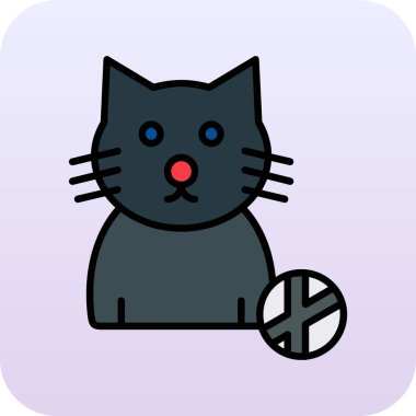 Kemikli kedi, vektör simgesi tasarımı