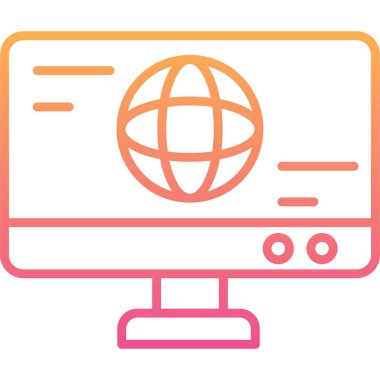 Monitör. Web simgesi basit tasarım