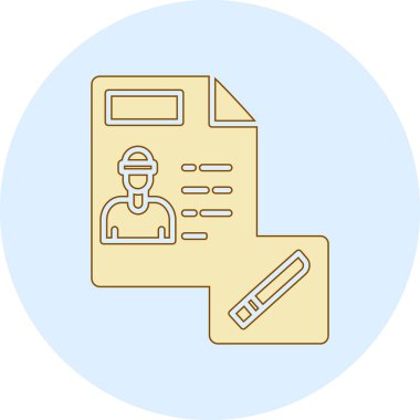 Renk arkaplanı üzerindeki kimlik kartı simgesi vektörü