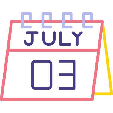 18 Temmuz ikonu, tek satır takvim simgesi