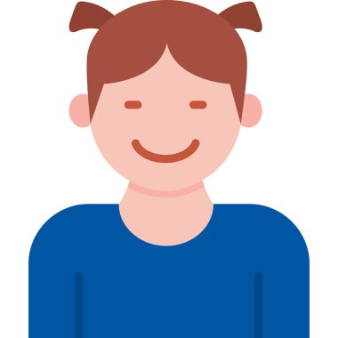 Çizgi film karakteri çizimi gülümseyen genç kadın