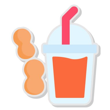 Kirazlı dondurma ve bir fincan kahve.