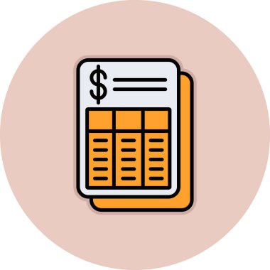 Bill Doları simge vektör illüstrasyon izole