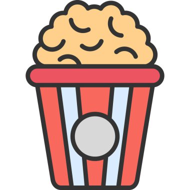 patlamış mısır kova ikonu vektör çizimi