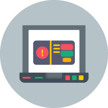 bilgisayar vektörü düz renk simgesi