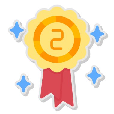 Madalya simgesi, vektör illüstrasyonu