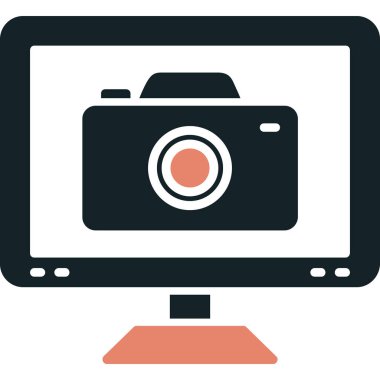 kamera düz vektör simgesi