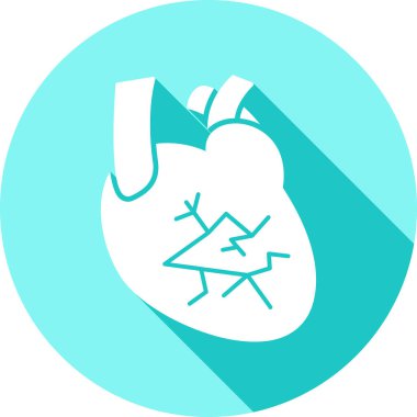 Kalp ve kalbin basit simgesi, vektör illüstrasyonu