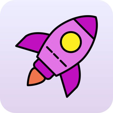 roket ikonu vektör illüstrasyonu