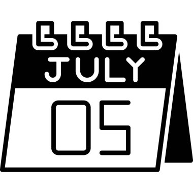 Temmuz 2 glyph vektör simgesi tasarımı