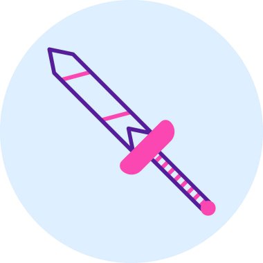 Bir kılıç simgesinin vektör modern illüstrasyonu