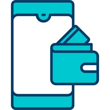 m-cüzdan simge vektör çizim