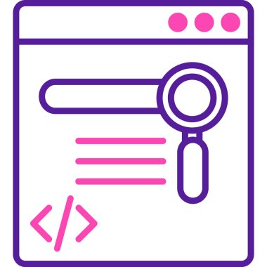 İnternet gelişimi. Web simgesi vektör illüstrasyonu