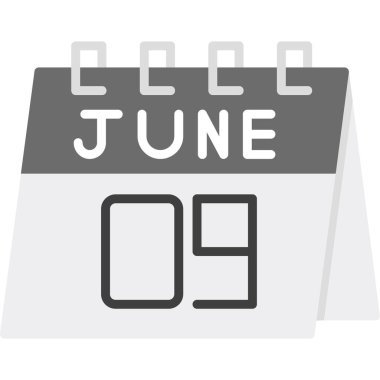 Haziran takvim simgesi tasarım vektör çizimi