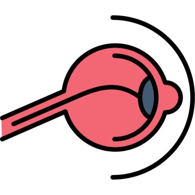 Kırmızı ve beyaz çizgi film büyütecinin vektör çizimi