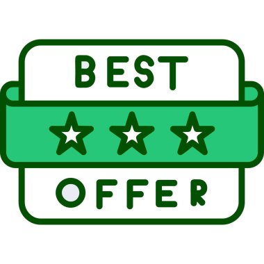 En iyi teklif etiket, vektör çizim