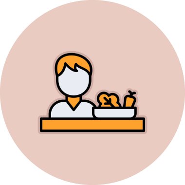 Bir fincan kahveyle bir kişinin vektör simgesi