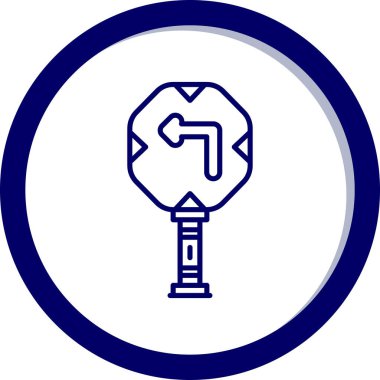 Mavi ve beyaz bir ikonun vektör illüstrasyonu