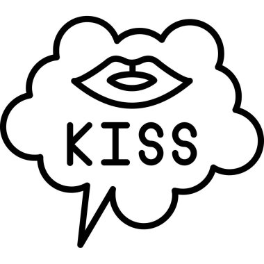 Kiss Love simgesi vektör illüstrasyonu