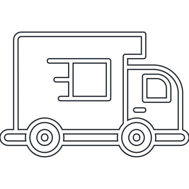 dağıtım kamyonu ikonu vektör illüstrasyon grafik tasarımı