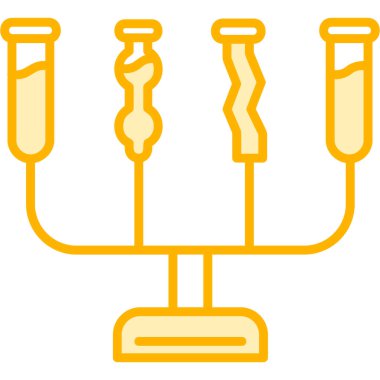Yıldız ikonlu Hanuka menorası. vektör illüstrasyonu