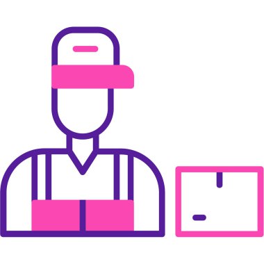 teslimat kurye simgesi doldurulmuş - taslak biçimi