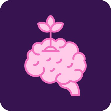 Beyin. Web simgesi basit illüstrasyon