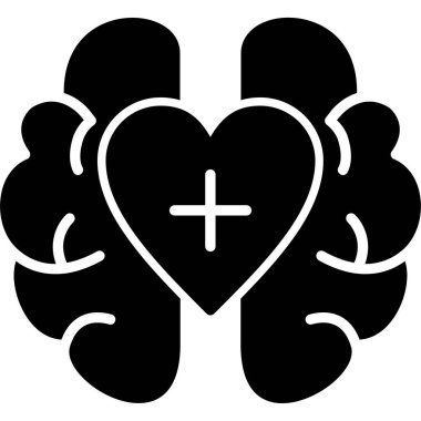 Beyin. Web simgesi basit illüstrasyon