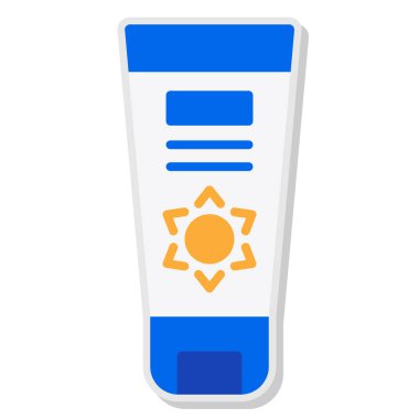 güneş kremi düz vektör simgesi