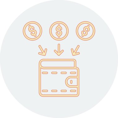 Para için. Web simgesi basit illüstrasyon